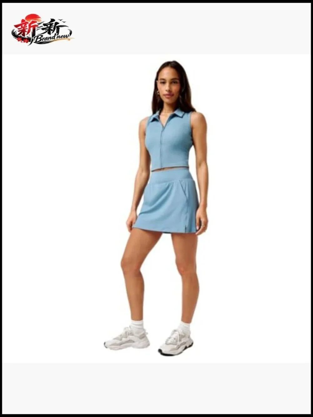High-Rise Skort with Side Slits for Golf & Tennis